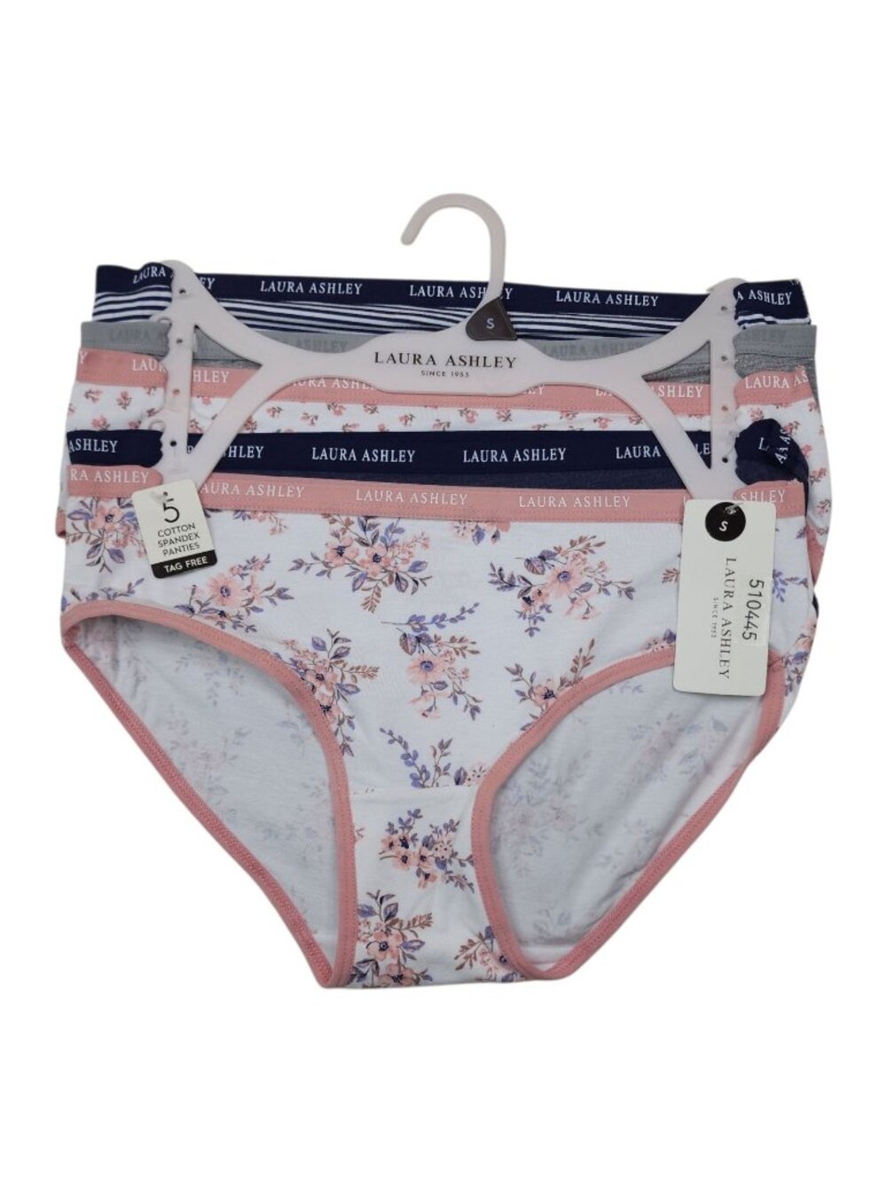 Laura Ashley Womens Cotton Spandex Panties Tag Free Small Floral Solid Striped